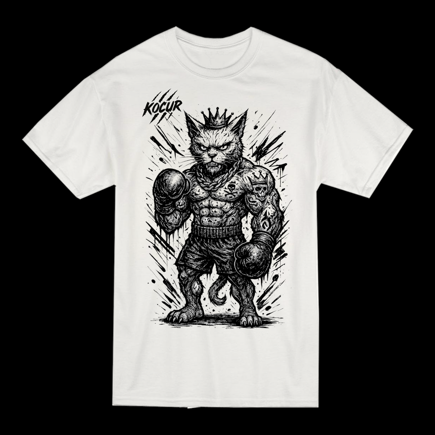 Kocur koszulka bokser b&w