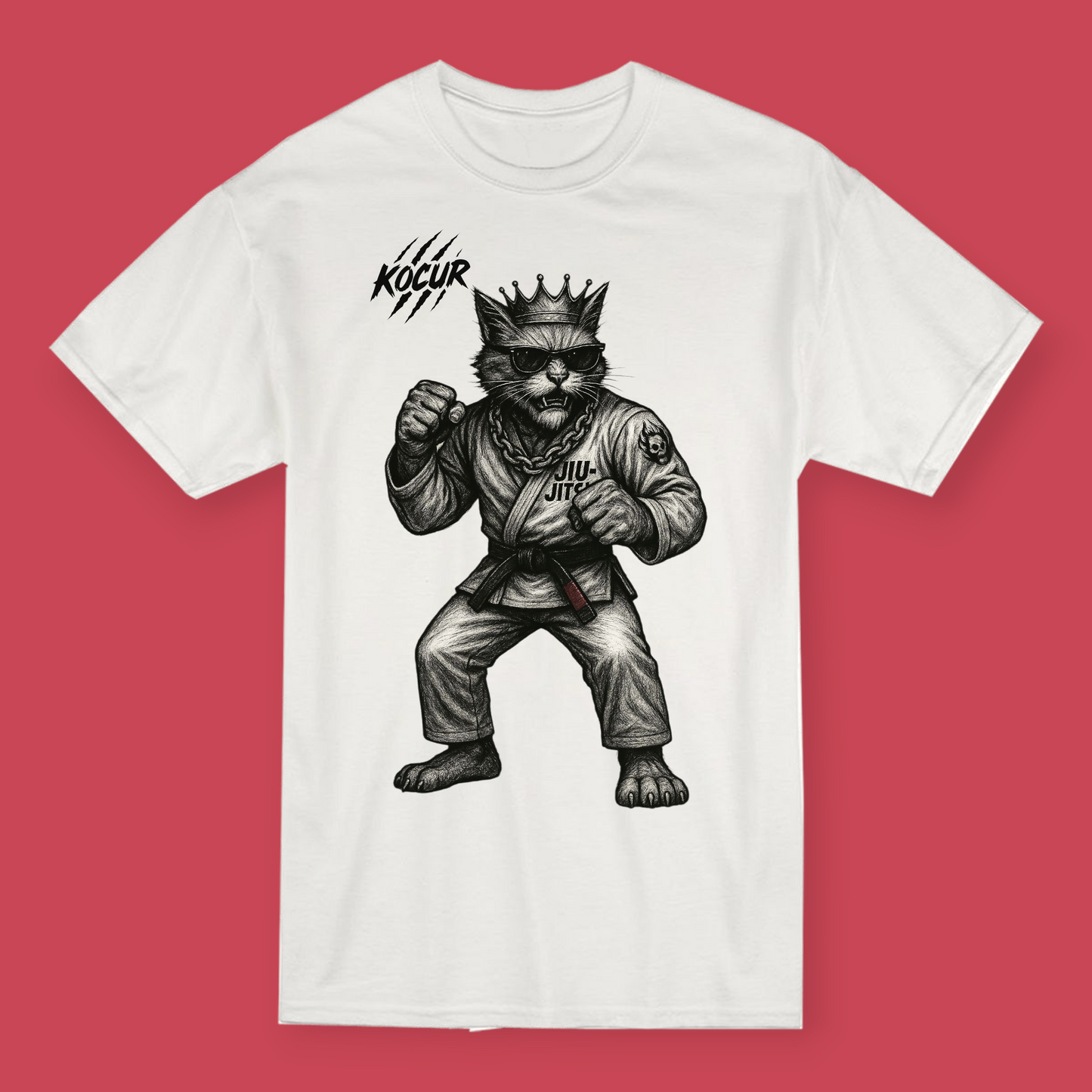 Koszulka Kocur BJJ jiujitsu czarny pas